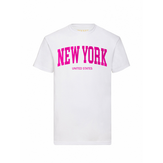 T-shirt New York Neon Pink Velvet