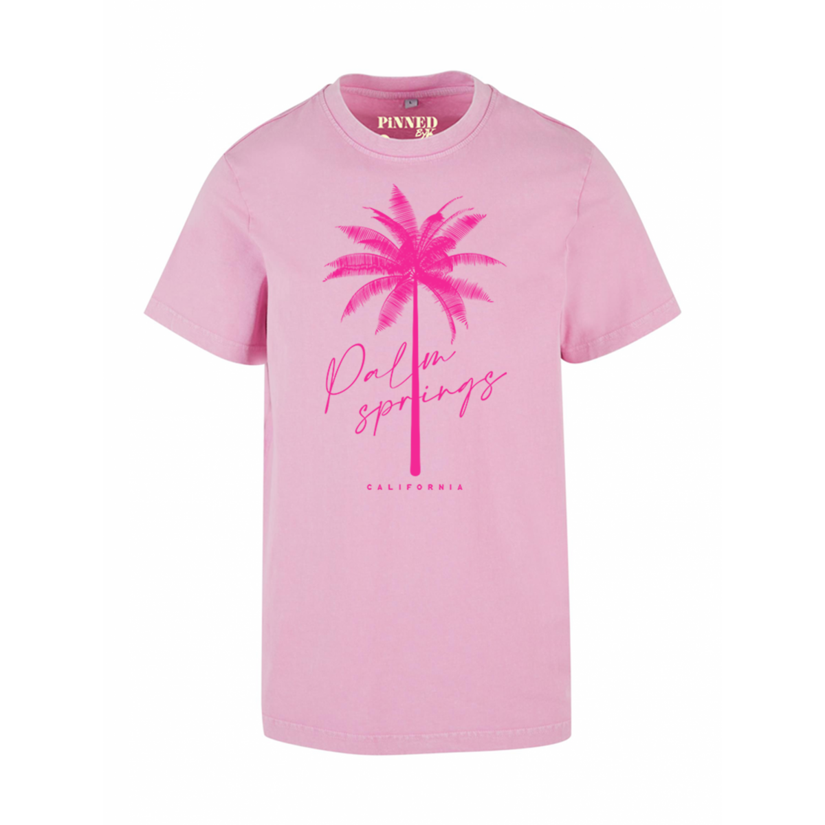 Washed T-shirt Palm Springs Neon Pink