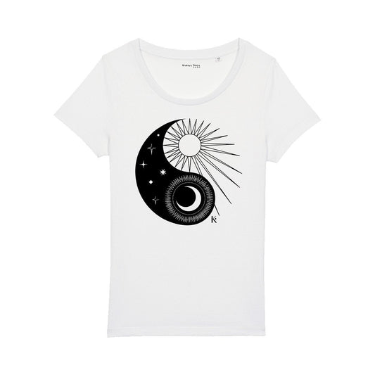Yin Yang T-shirt van biologisch katoen voor dames