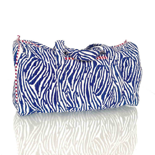 handgemaakte katoenen tas "blauwe zebra"