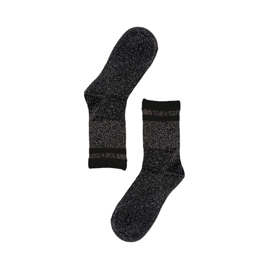 Socks Glitter Stripe Black