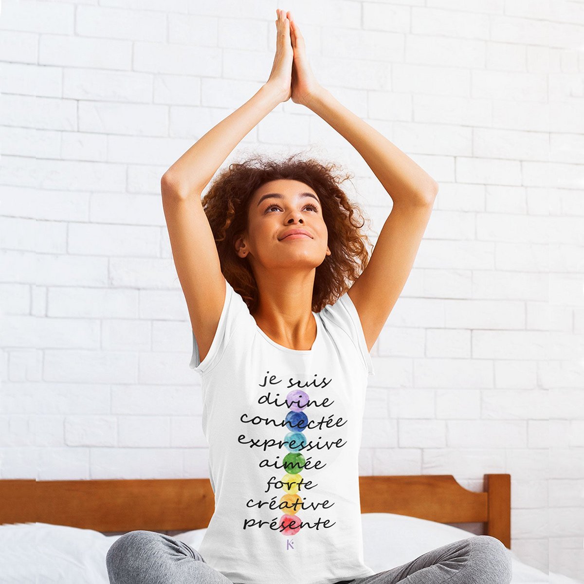 Dames-T-shirt '7 Chakra's' van biologisch katoen