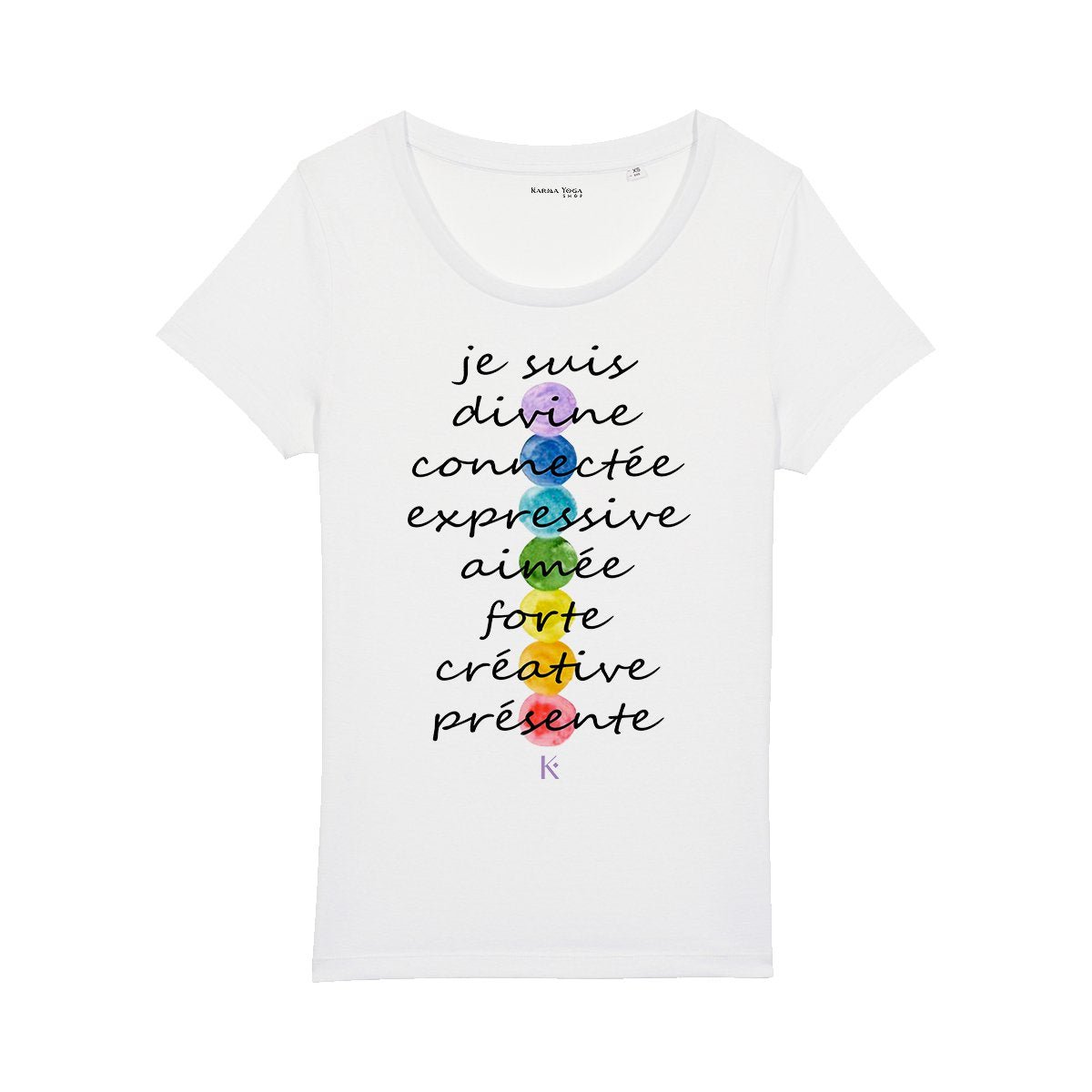 Dames-T-shirt '7 Chakra's' van biologisch katoen