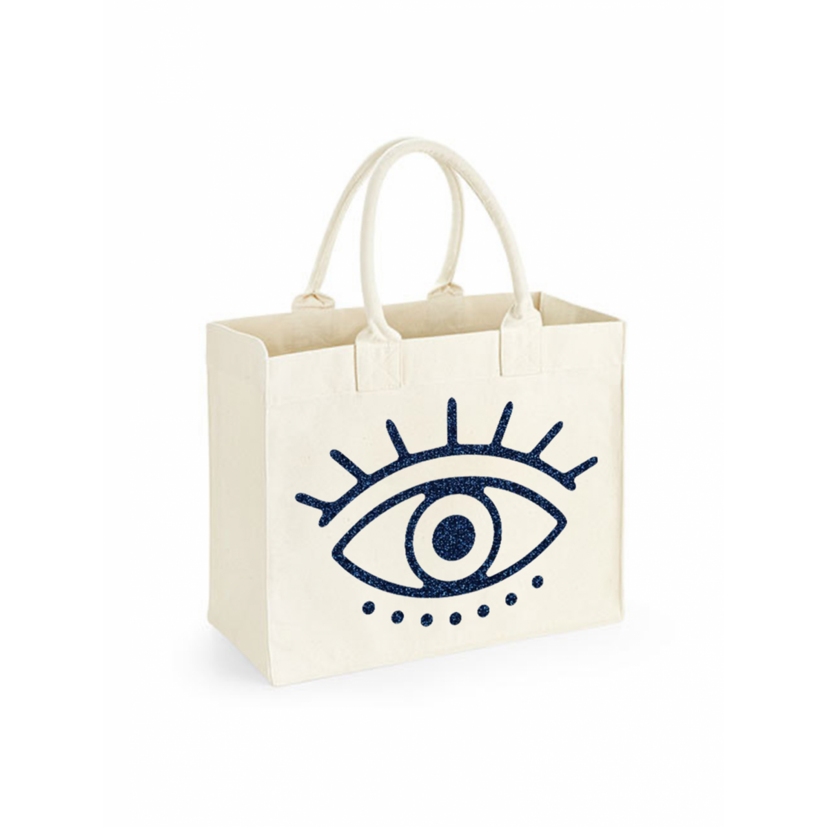 Bag Naturel Square Eye Dark Blue Glitter