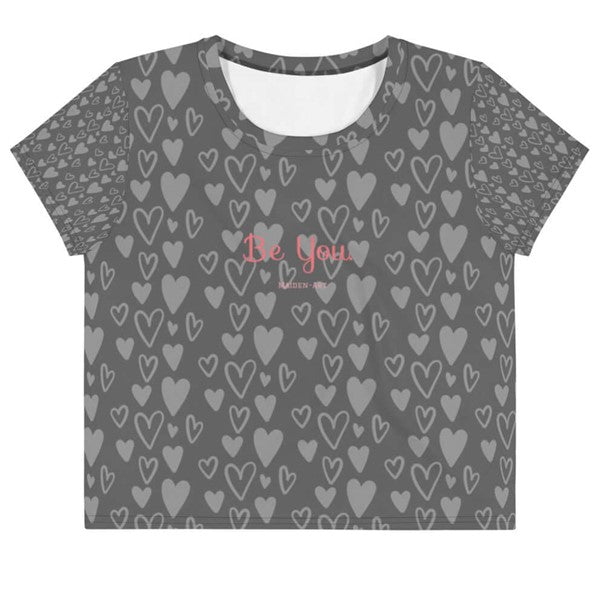 Be You - Crop Tee - LOVE GREY