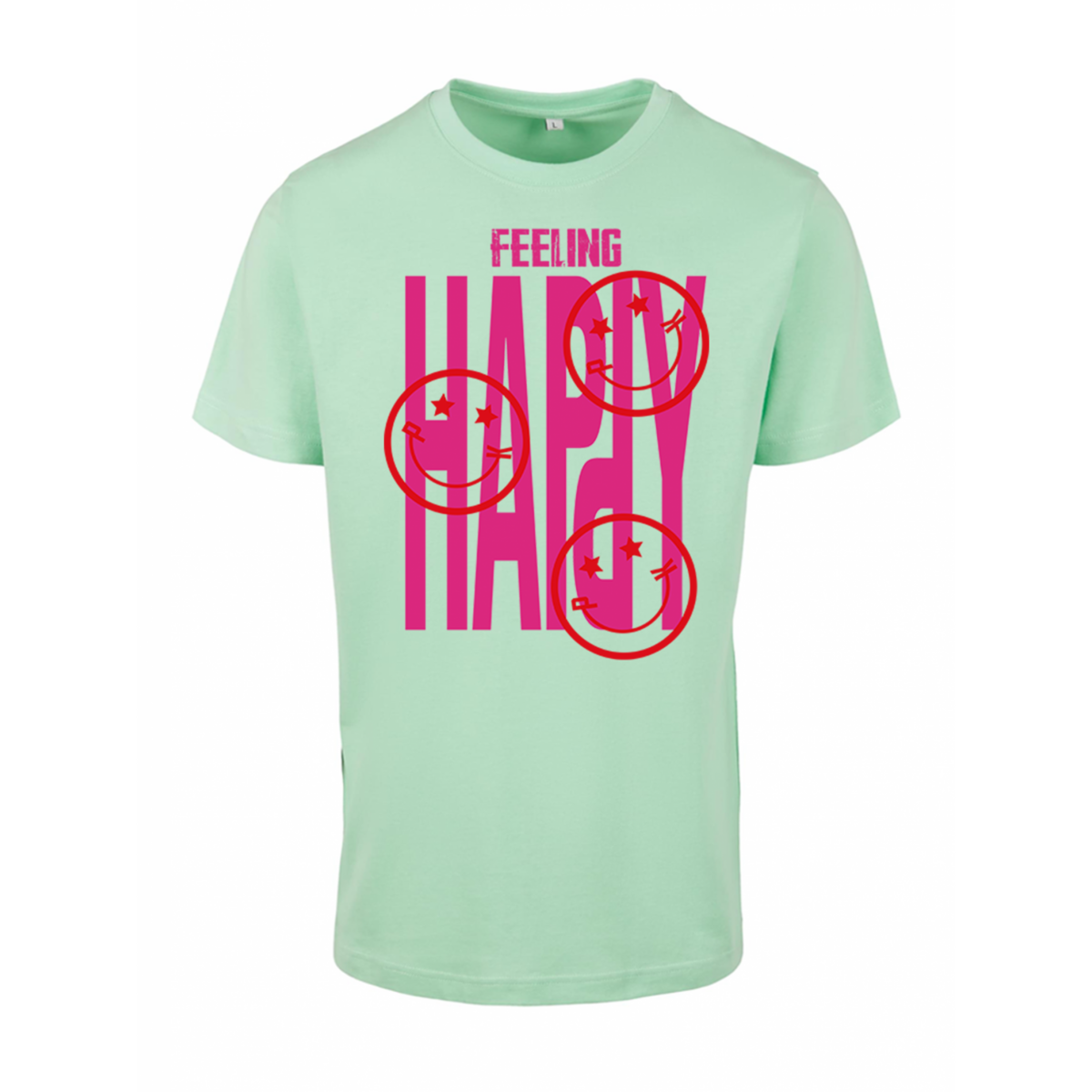 Regular T-shirt Feeling Happy Hot Pink