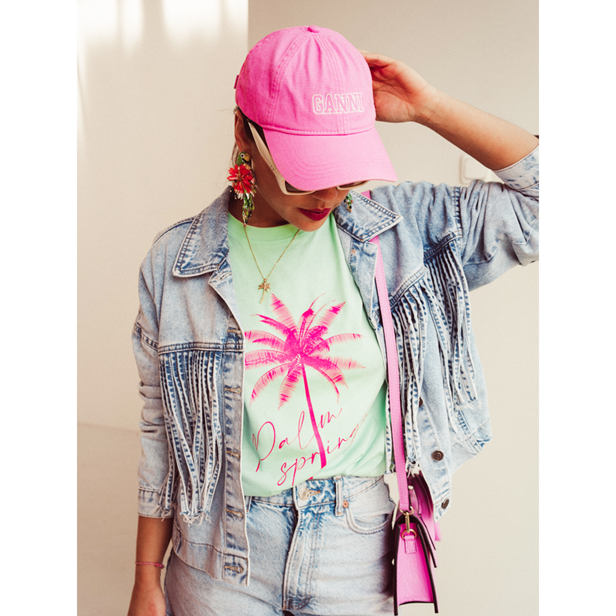 Regular T-shirt Palm Springs Neon Pink