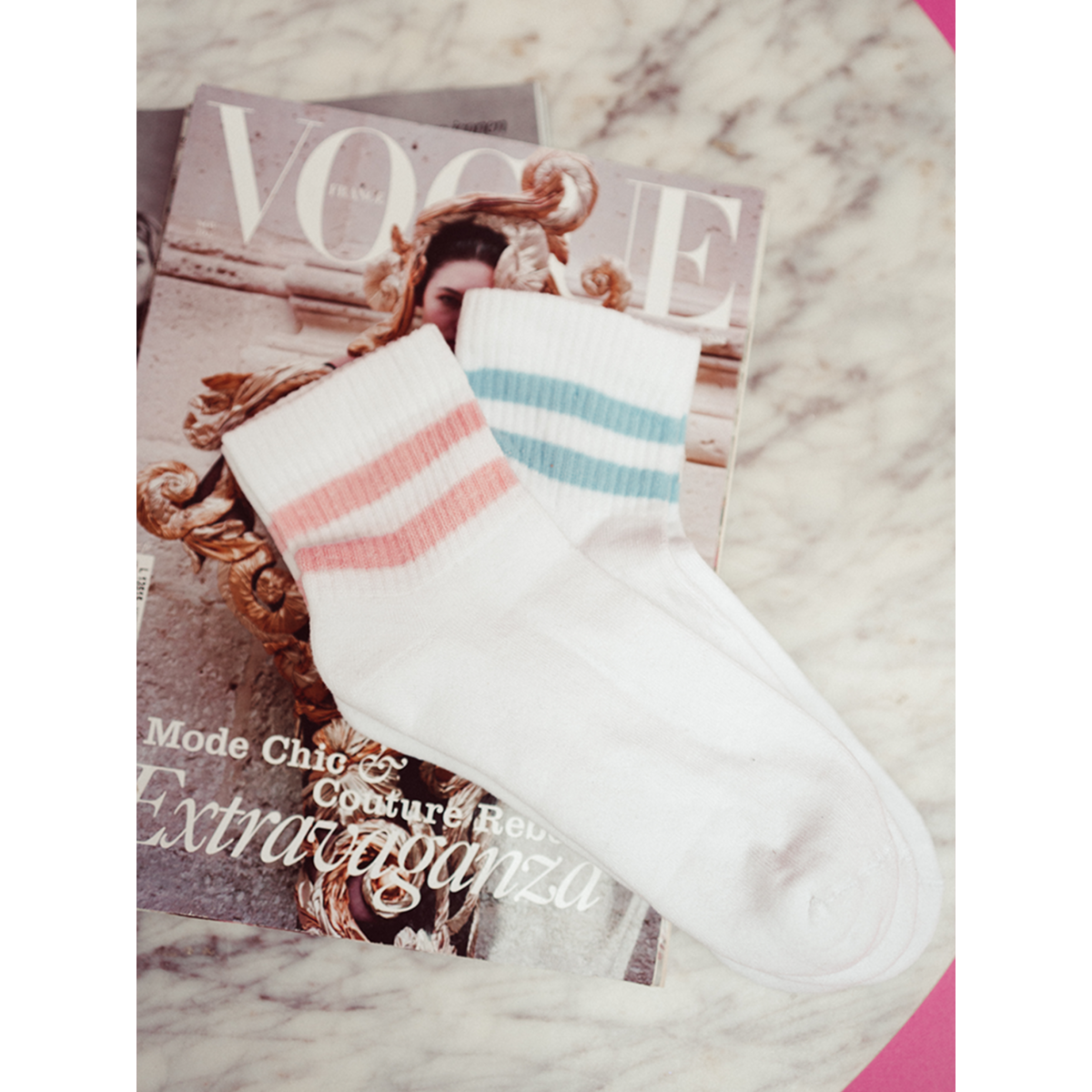 Socks Stripes Light Pink Sportive