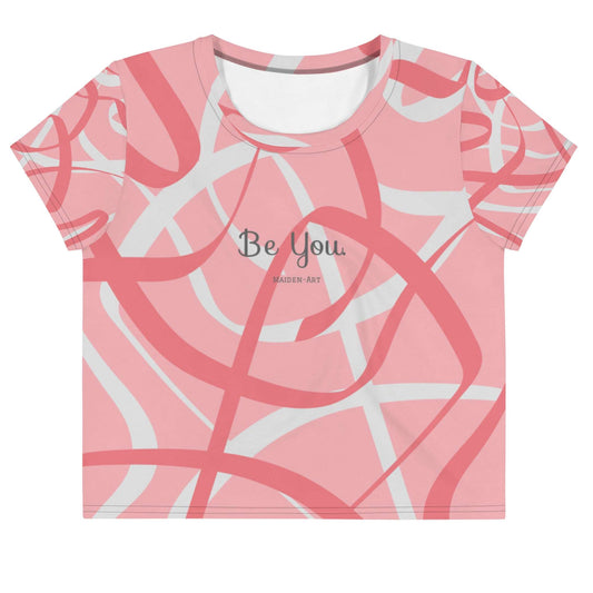 Be You All-Over Print Crop Tee - ABSTRACT ROSE.