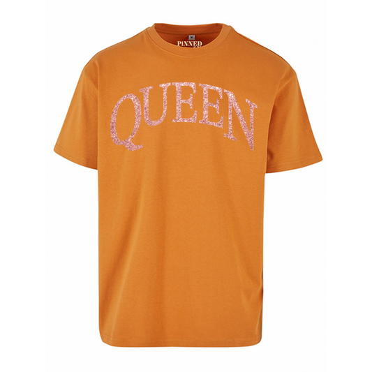 T-shirt Oversized Queen Orange Glitter