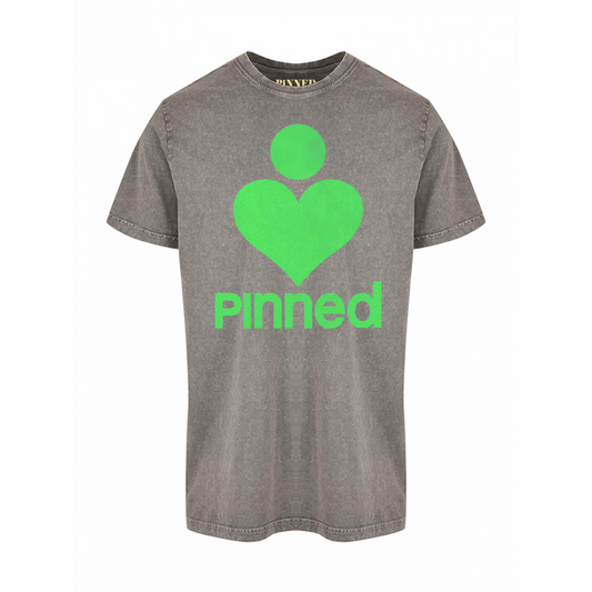 Washed T-shirt PiNNED Neon Green Velvet