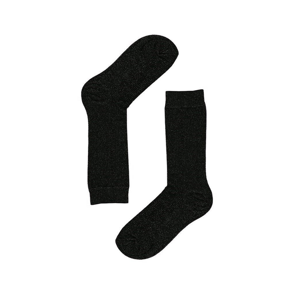 Socks Long Black Glitter